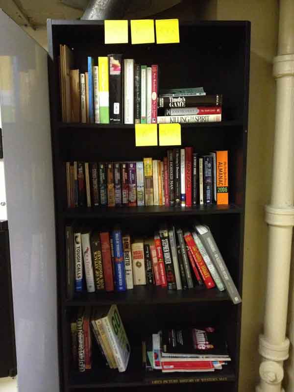 Jacquie Ottman's office book shelf