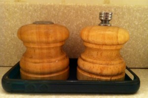 iphone, salt and pepper holder
