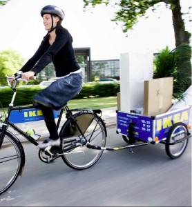 Ikea provides bikes to transport products