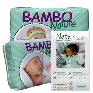 Compostable Diapers by Bambo Nature and Naty