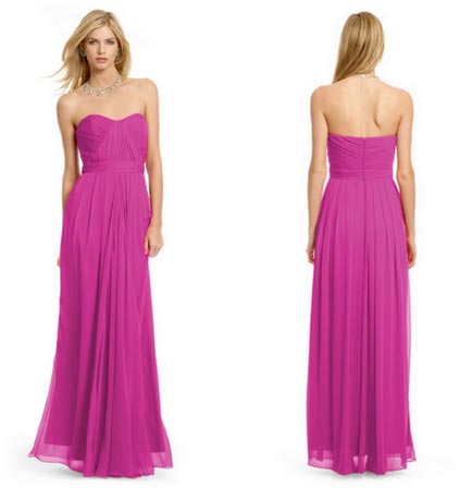 front and back view of pink column formal dress rent not buy dresses