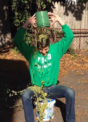 Food Recovery Network's Ben Simon participates in the Scrap Bucket Challenge