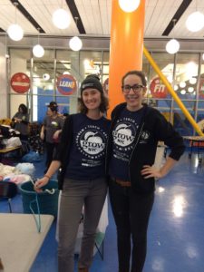 Coordinators Kathleen and Victoria manage the Stop 'N' Swap sustainable reuse events