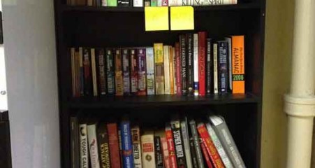 Jacquie Ottman's office book shelf