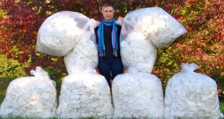 Disposable paper towel waste