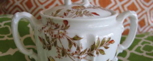 Porcelain sugar bowl exemplifies reusable packaging