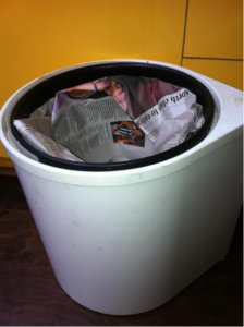 Newspaper trash bin liner