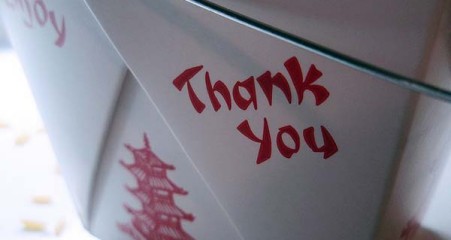 Chinese oyster box to-go waste