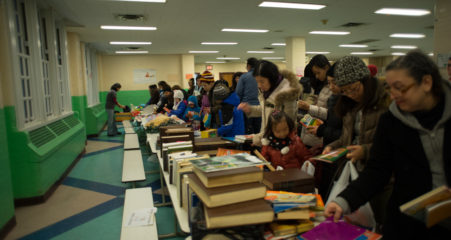 NYC community members at Stop 'N' Swap event.