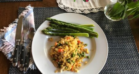 Chicken Fried Rice made from Leftover Roast Chicken